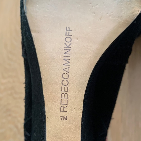 Minkoff Bianca Wedge Ankle Bootie Black Suede Size 7 - Picture 8 of 8